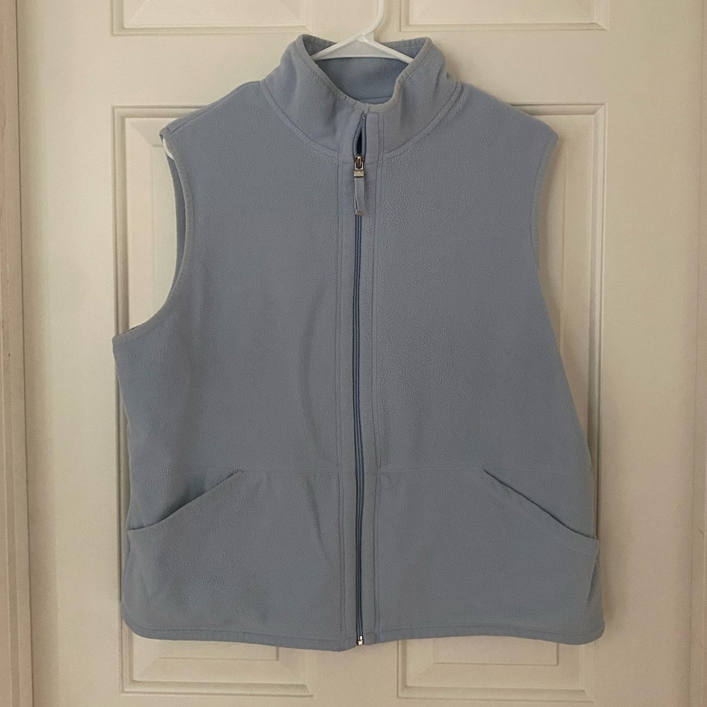 Vintage Casual Corner Light Blue Zip Vest